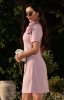 Elizabeth Emma elegancka sukienka z kwiatami różowa tył